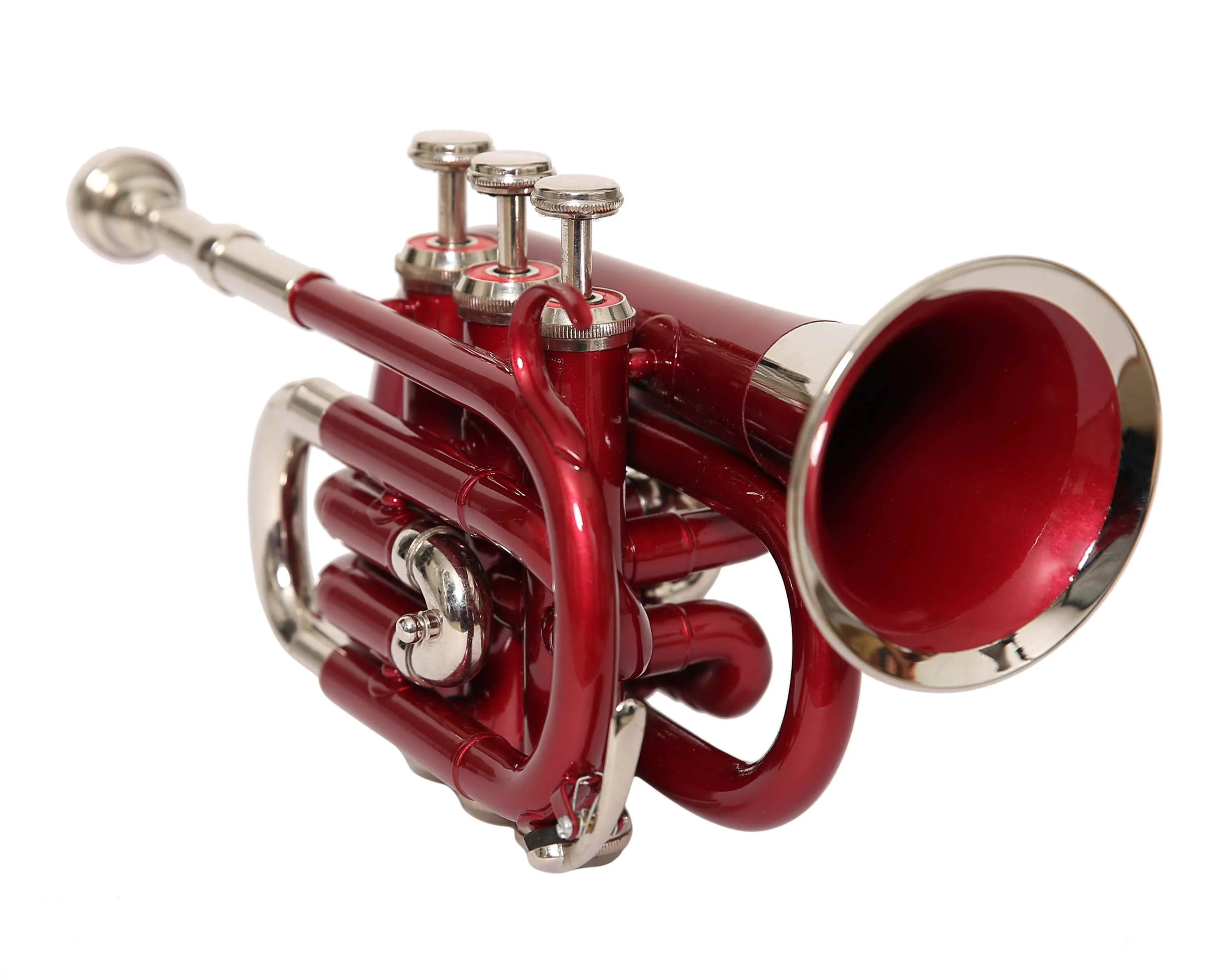 NASIR ALI NEW PROFSSSIONALL BB PITCH POCKET TRUMPET RED NICKEL PREMIUM QUALITY WITH INCLUDE HARDCASE AND MOUTHPIECE
