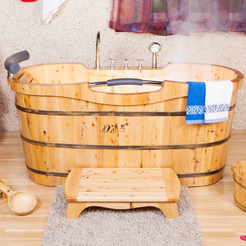 Home sauna wooden spa tub villa supplier bathroom decor supplement