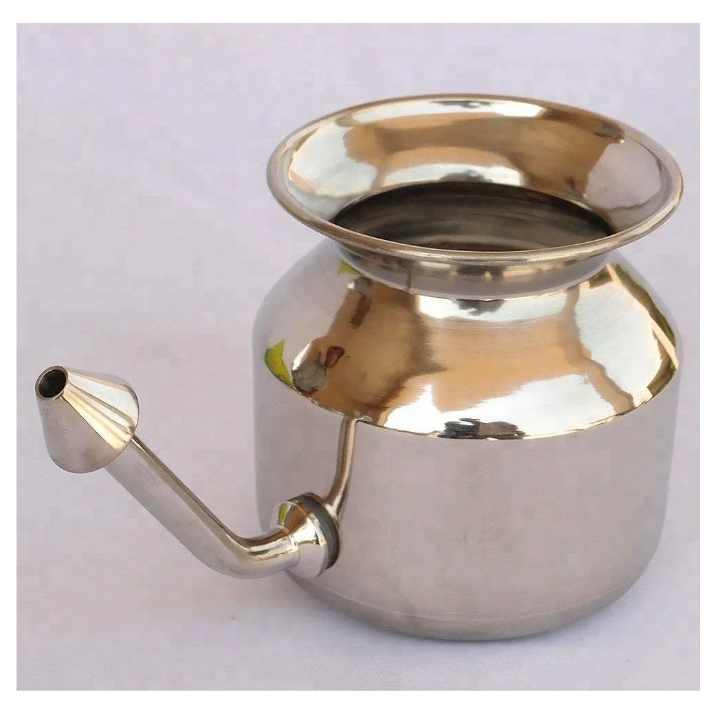 Customized Ayurvedic Benefits Nasal Cleansing Neti Pot Stainless Steel