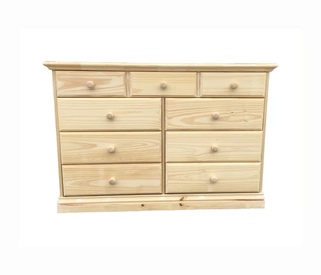 Solid Pine 9 Drawer Dresser Unfinished Buy Drawer Dresser Wooden