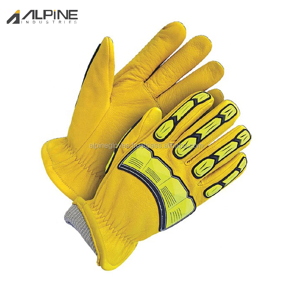 Safety Impact Leather Mechanics Work Rigger Oil And Gas Goat Skin Grain