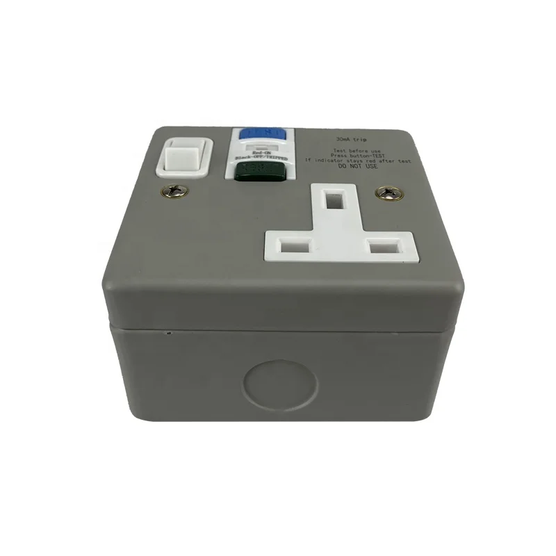 Rcd0130smg Single Rcd Plastic Socket Switched Wall Switch Socket With