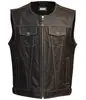 Genuine Leather Men Fashion Racing motorbike vest