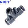 T Reducer Tee Three Ways With Hole PGT Series Pneumatic Plastic Tube Fittings