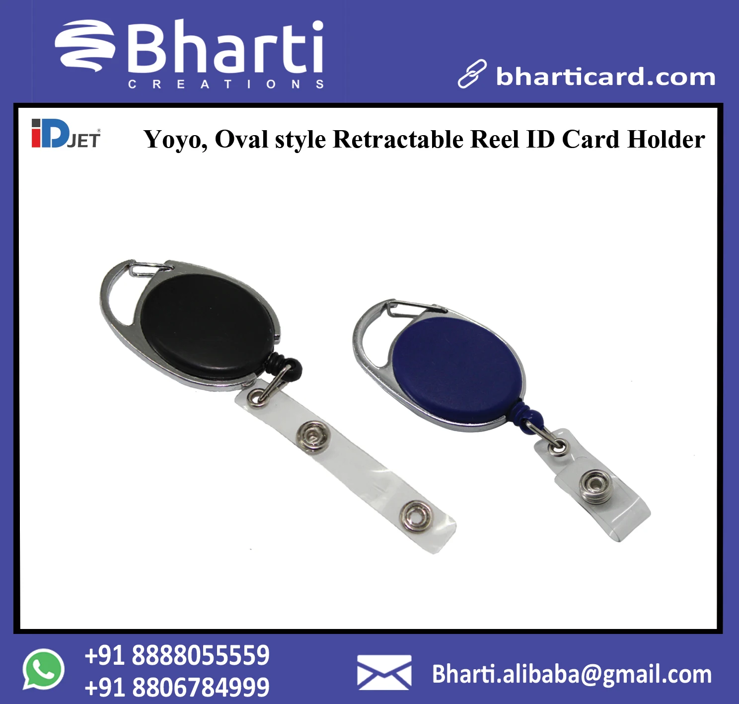 2 Pcs ID Card Badge ejector slider Holder Out Tab Reel Retractable Horizontal 2 Pcs Metal YOYO Reel 