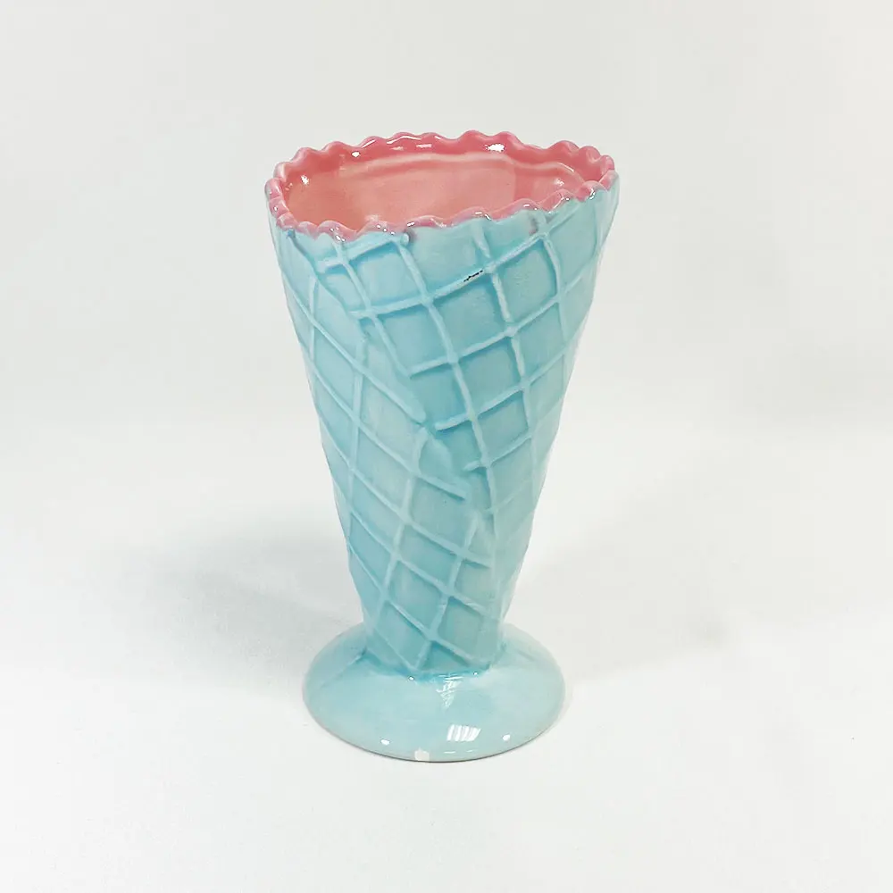 Ceramic Ice Cream Cone Shape Waffle Cone Dish Holder Bowl Buy Ice Cream Bowl Ceramic Fruit