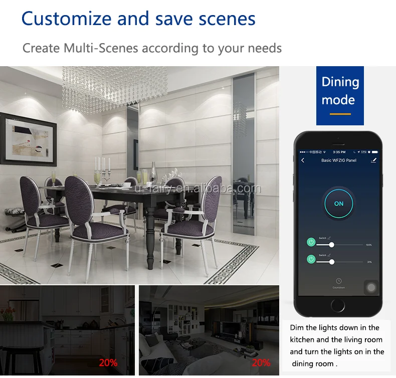 Tuya Smart Home Lighting ZigBee US standard 3 gang Neutral &Live Touch Dimmer Switch - ANKUX.COM