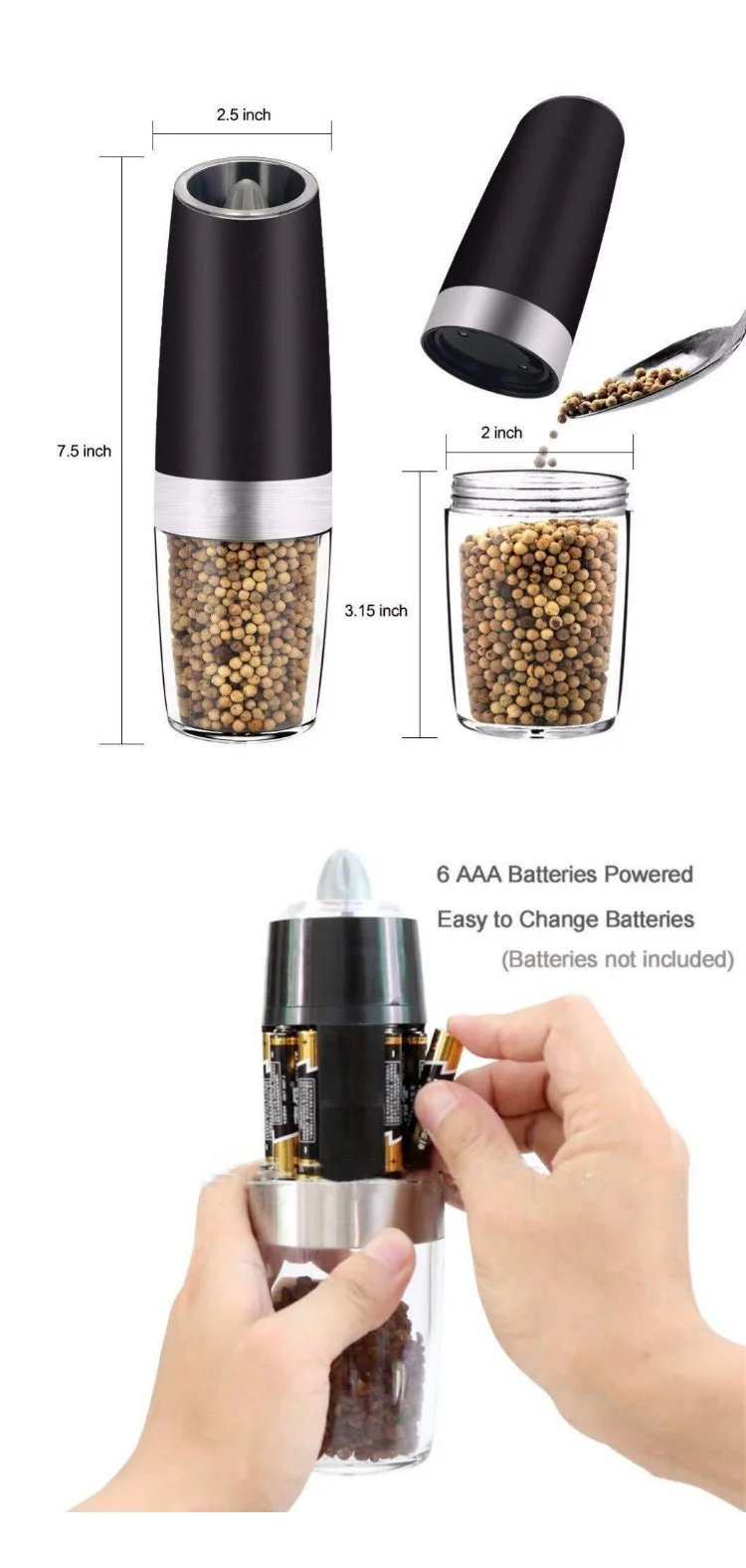 electric salt and pepper grinder