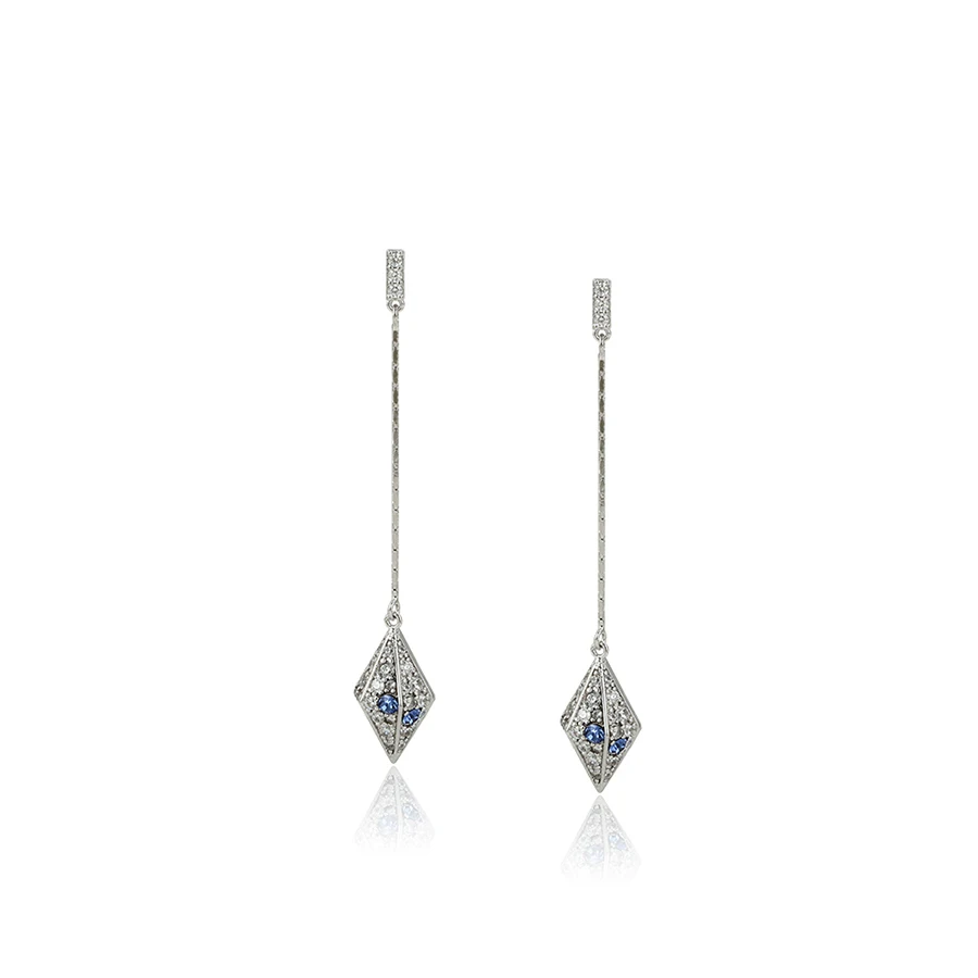 

A00624443 xuping New cute sweet square style crystal star drop long earrings