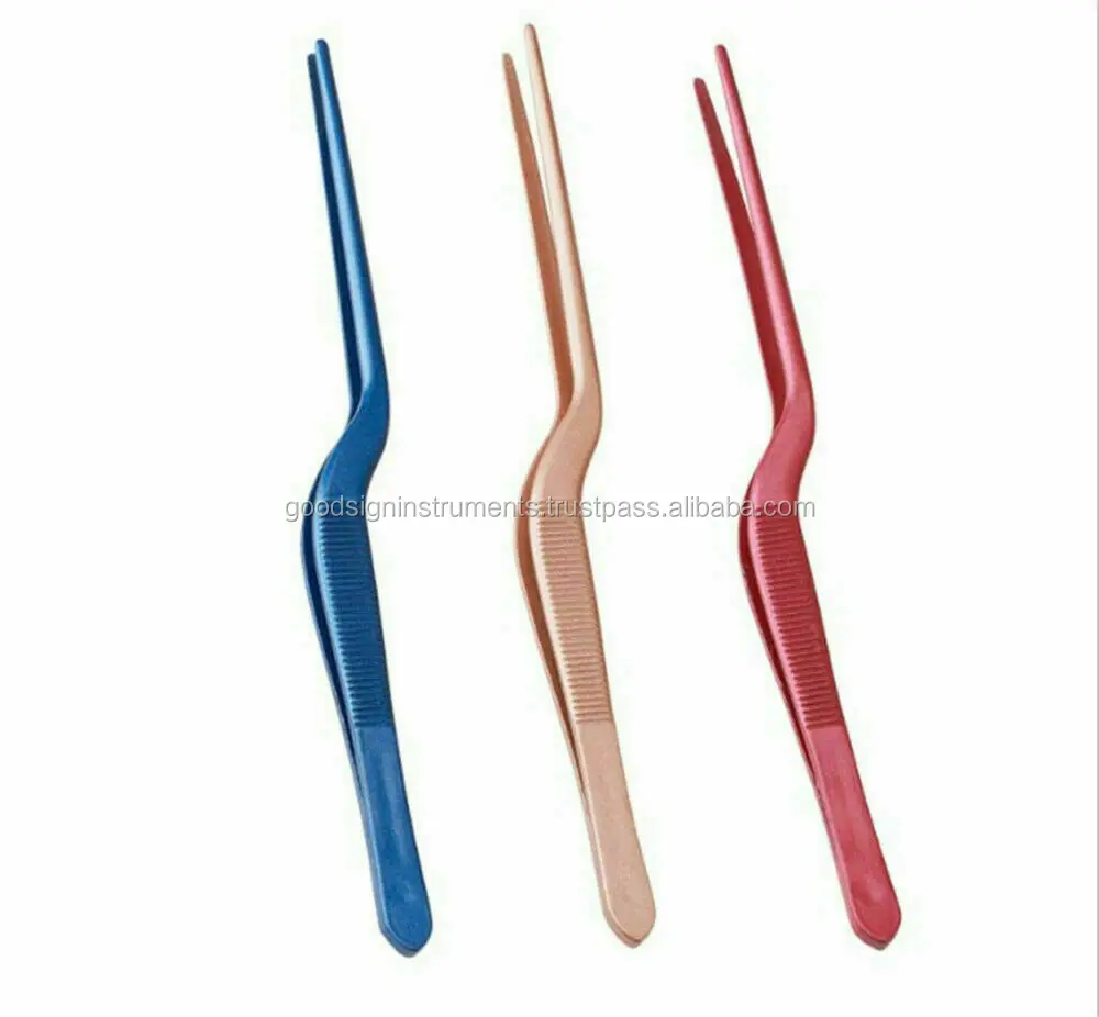 Stainless Steel Kitchen Chef Tweezers Sets Food Long Tong With Serrated