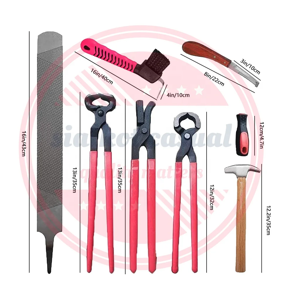 8pcs/set Horse Farrier Hoof Trimmer Tool Kit,16 Inch Horseshoe Pliers