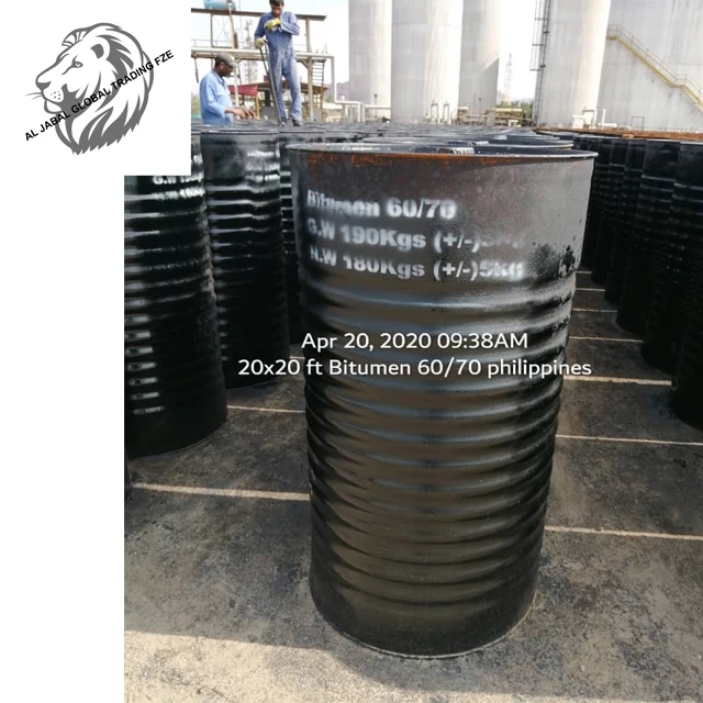 Bitumen 60/70 Packed In 180kg New Steel Drums Asphalt Production