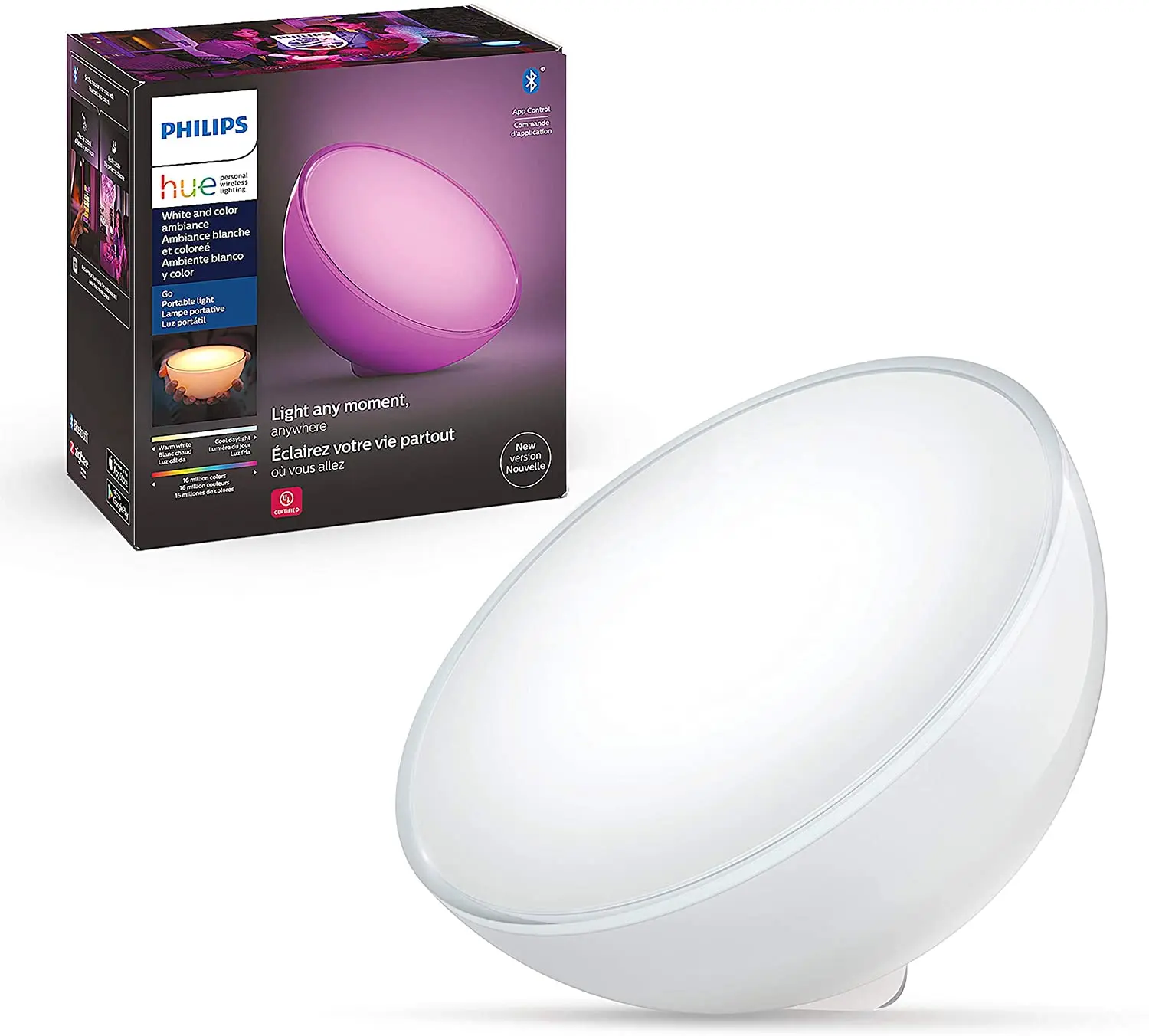 In Stock - High Quality - Hue Go White and Color Portable Dimmable LED Smart Light Table Lamp, White