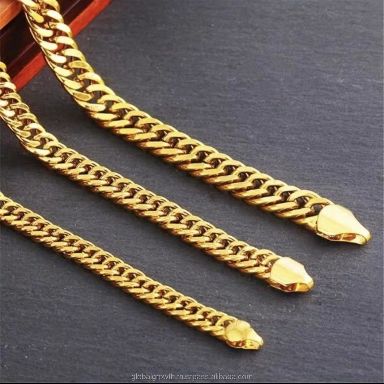 Double Link Curb Chains In Solid Gold 14k 18k 24k (custom Width ...