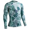 Custom 3D colorful sublimation mens mma long sleeve printing mma Swimming rush guard Drop shipping