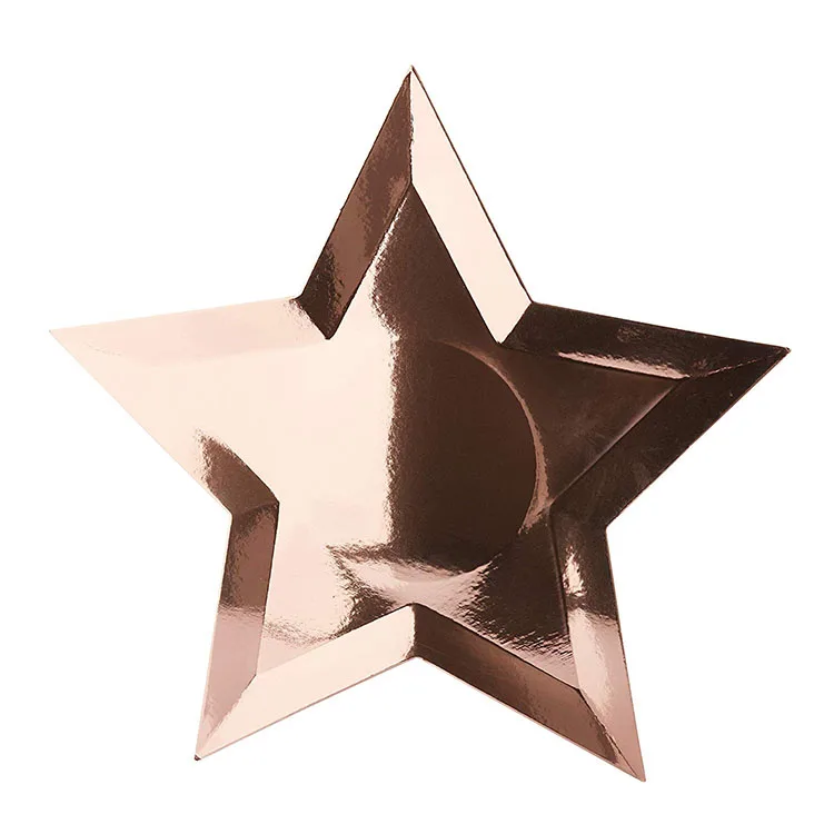 gold star shaped paper plates