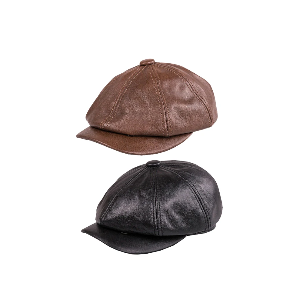 Mens Style Chestnut Leather Bunnet Newsboy Hats Buy Leather Bunnet Newsboy Hats Newboy Hat Flat Caps Product On Alibaba Com