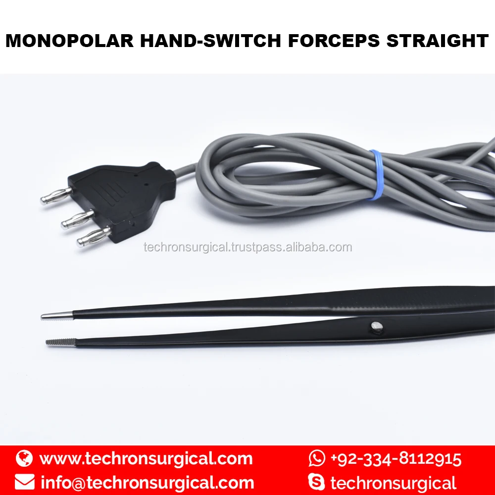 Monopolar Straight Hand Switch Forceps With Fixed Cable Buy Black
