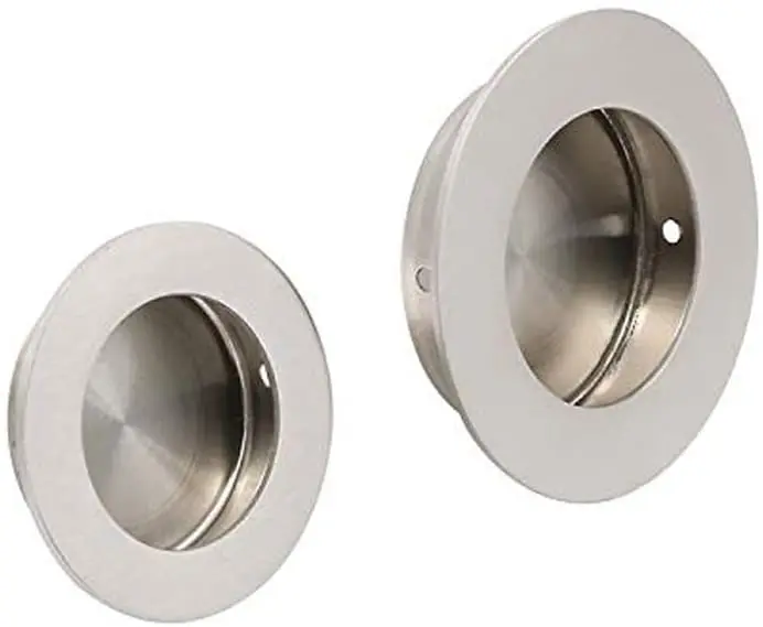 Round Circular Flush Recessed Sliding Door Handles Finger Pulls Hidden
