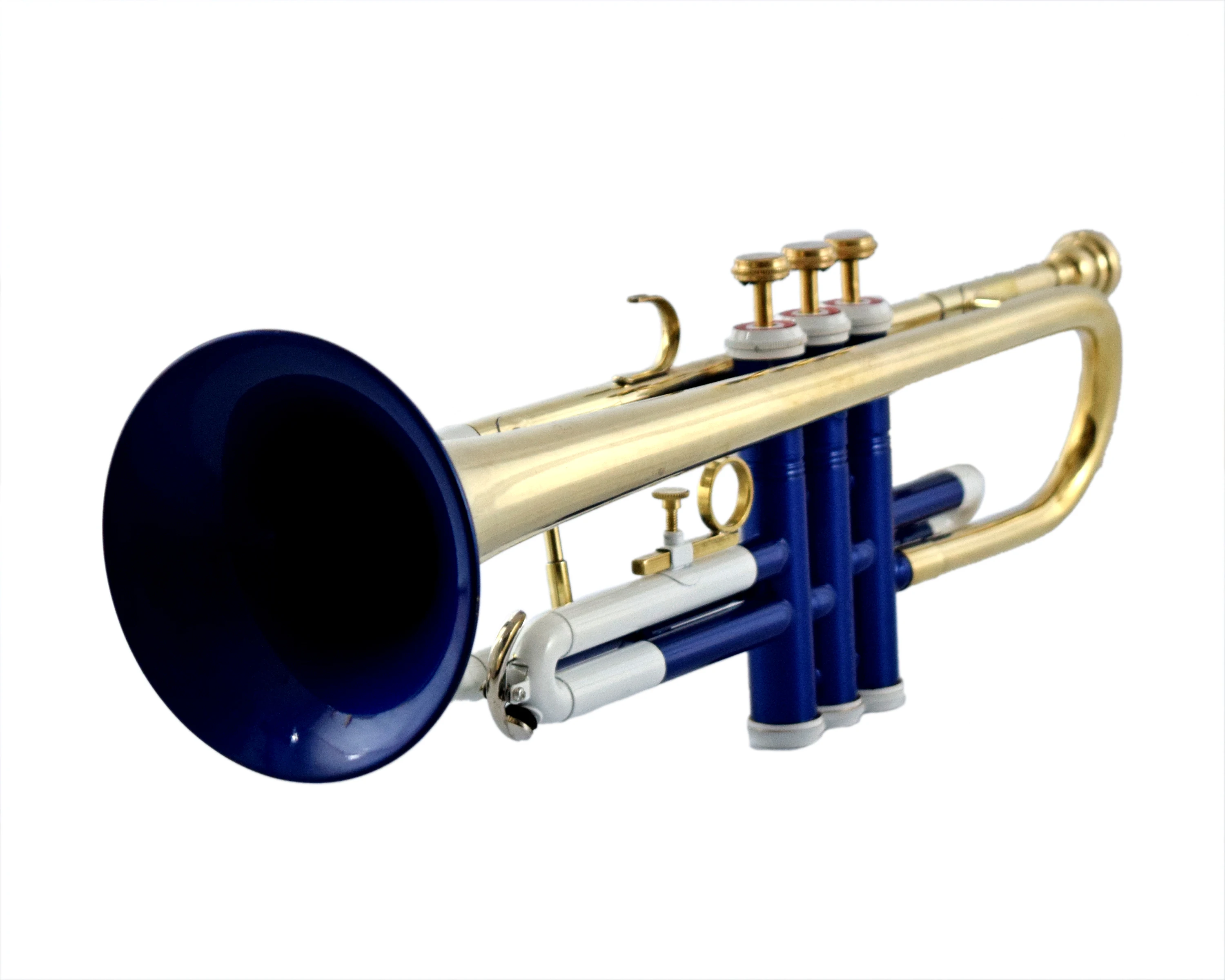NASIR ALI NEW PROFESSIONAL BB PITCH  TRUMPET WHITE BLUE PREMIUM QUALITY WITH INCLUDE HARDCASE AND MOUTH PIECE