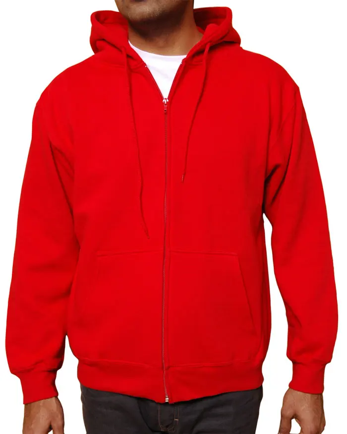 plain red zipper hoodie