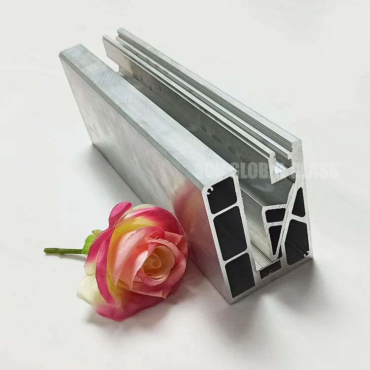 U Channel For Tempered Laminated Glass Railing Custom Aluminium Profile