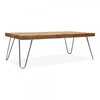 High quality Modern Industrial Style Wholesale Hairpin Legs Wooden Top High Corner Dining Table for Kitchen and Restaurant