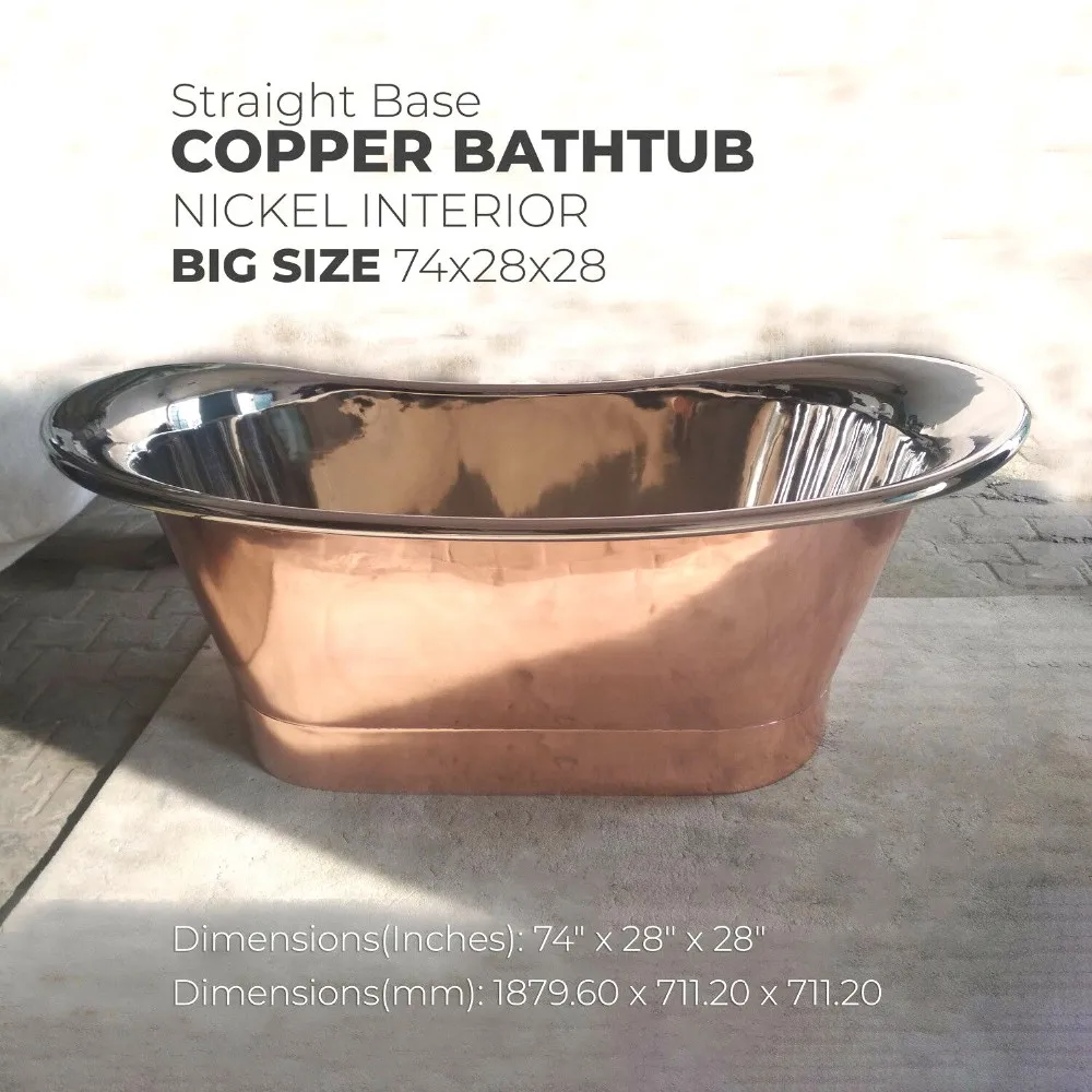 Straight Base Copper Bathtub Nickel Interior Buy Copper Bathtub India,Hammered Copper Bathtub