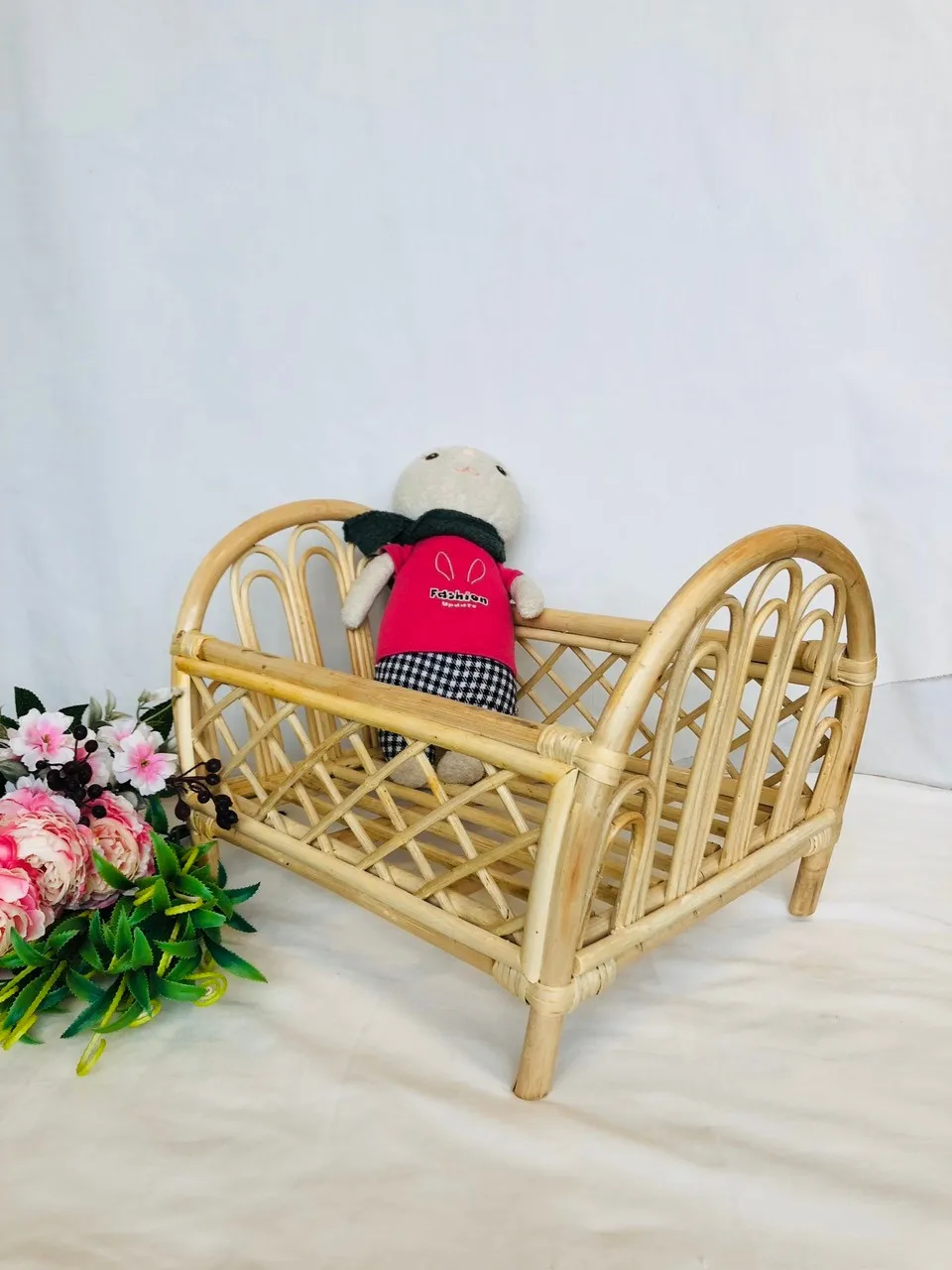 rattan doll cradle