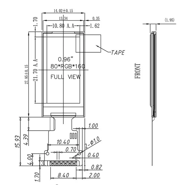 Factory supply fast delivery small size 0.96 inch TFT LCD display