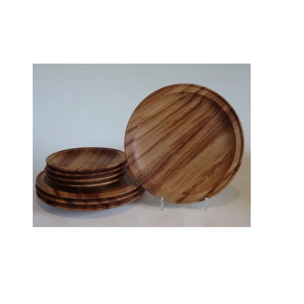 Acacia Wood Plate Kitchenware Use Hand Crafted Ecofriendly Wooden Bowl