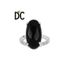Gemstone Ring Oval Cam Prong Set Black Onyx Ring 925 Silver Oxidized Adjustable Ring Jewelry Manufacturer Supplier