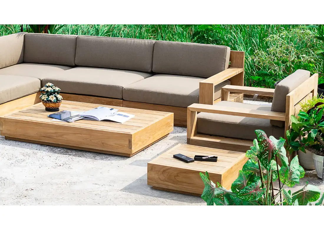 teak outdoor sectional set