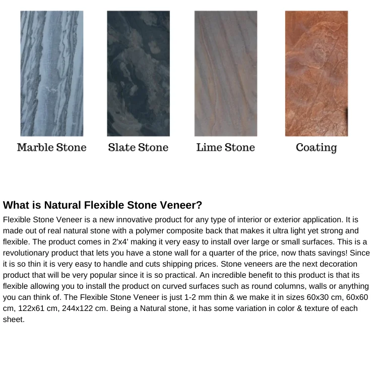 Silver Shine Gold India Thin Flexible Veneer Sheet Natural Stone Slate