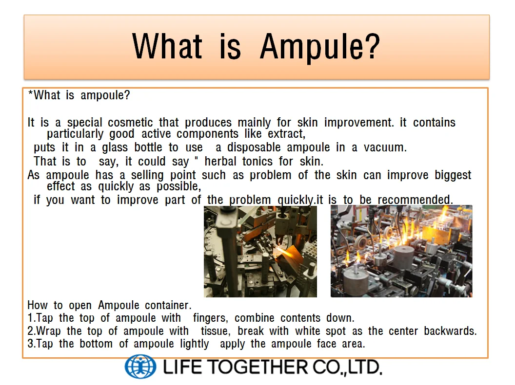 ISO22716  GMP Korean skincare cosmetics sensitive  trouble skin serum moisturizer Hyaluronic Acid Azulene Ampoule 2ml*20ea/Box