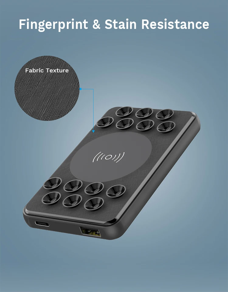 Special Wireless Portable Charger Powerbank 5000 mAh Charging Slim Suction Cups Small 5000mAh Mini Wireless Power Bank
