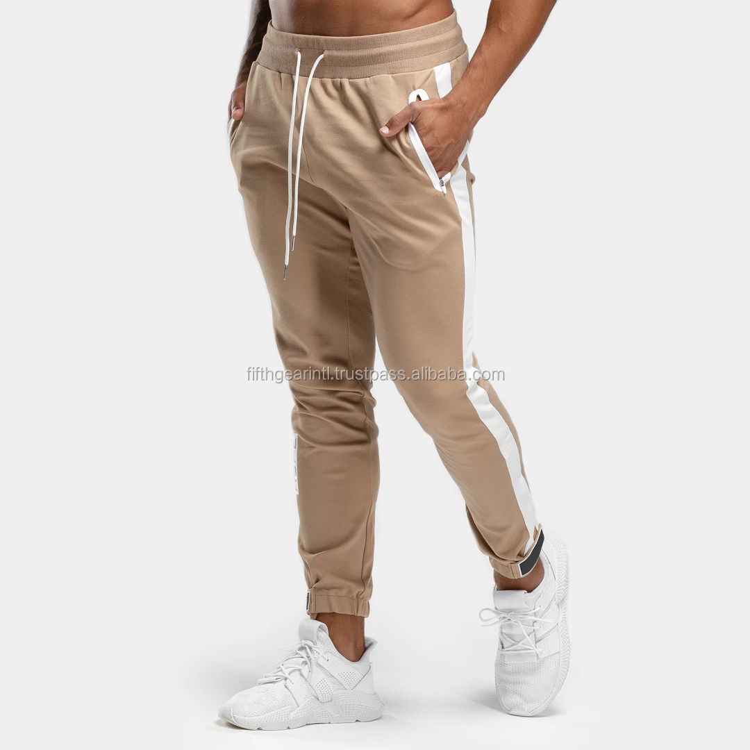 white and black joggers