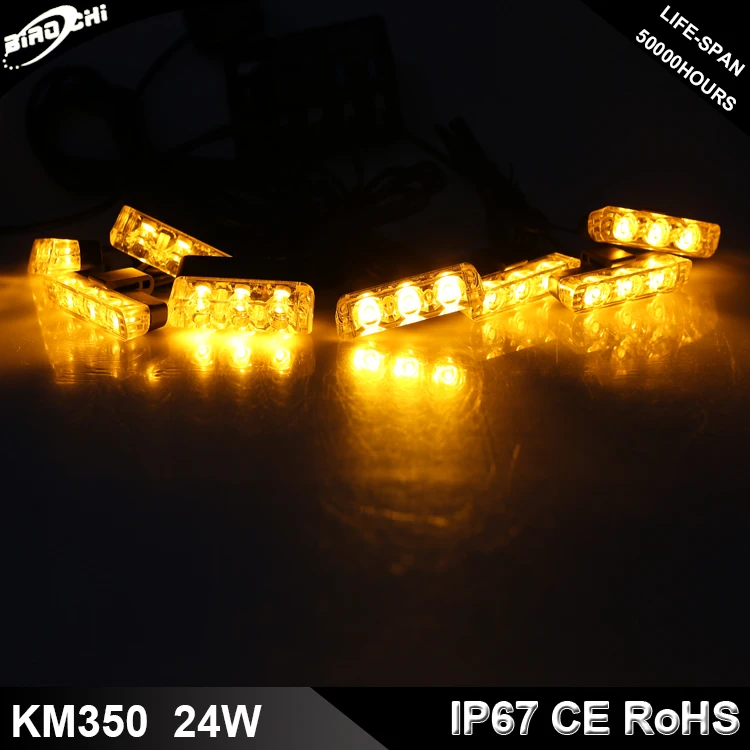 manufacturer 24W grille strobe  warning police car equipment led light bar for truck