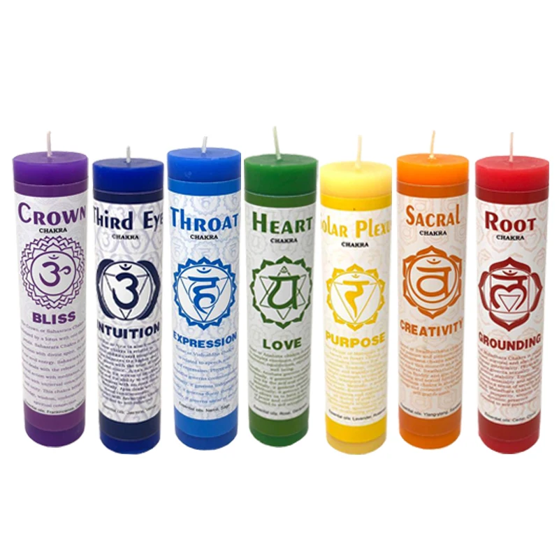Meditation Healing Alignment 7 Chakra Color And Scented Candles (pack