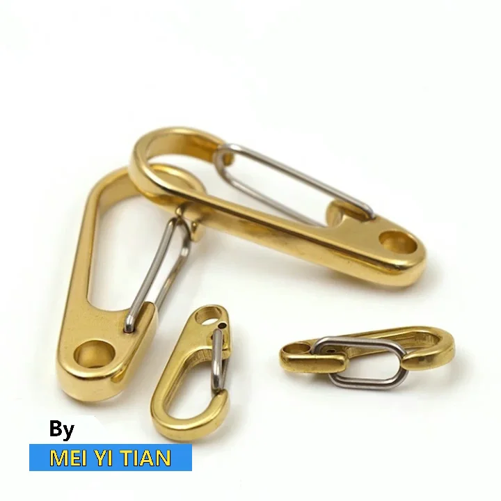 Solid Brass Carabiner Spring Snap Hook Clip Key chain EDC