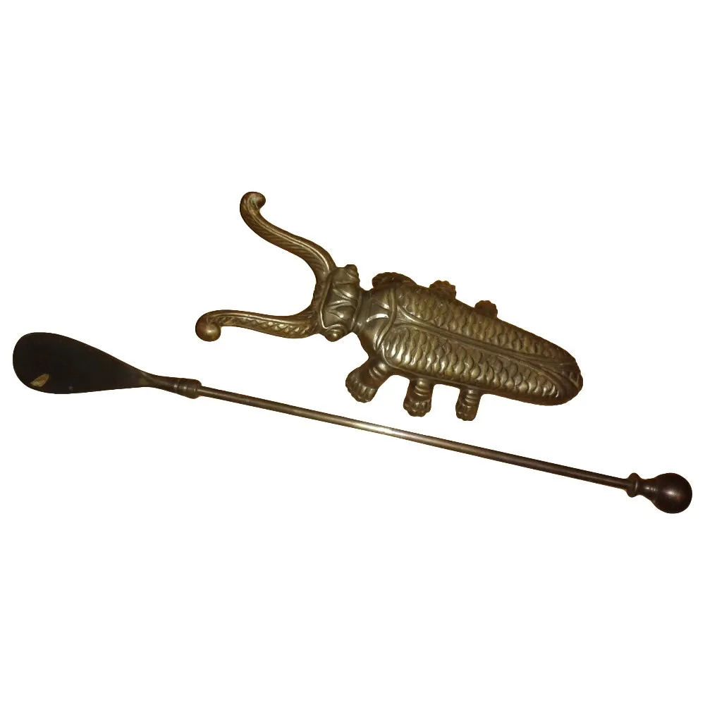 Brass Beetle Design Boot Puller Metal Handmade Boot Remover Antique
