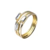 Latest Design gold jewelry wholesaler diamond baguette cut prong setting ring for women