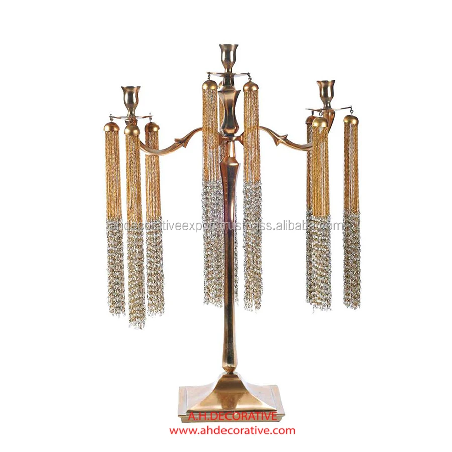 Brass Antique Candelabra 7 Candle Holder For Wedding Dinning Table