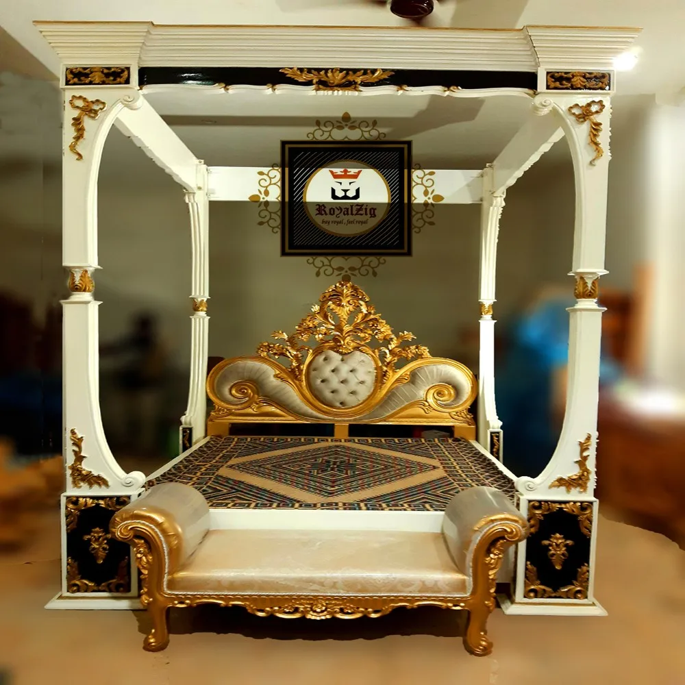 Canopy Bed Luxury Four Poster Teak Wood Antique Queen Bed Canopy - Canopy Bed Luxury Four Poster Teak Wood Antique Queen Bed Canopy