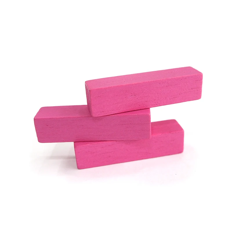 4厘米粉红色木制方形块 50 件/套