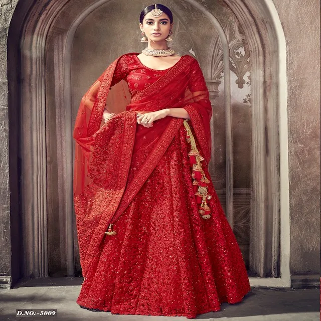 red lehenga for bride