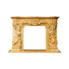 Solid Rock White stone-hand carved fireplace Statue,