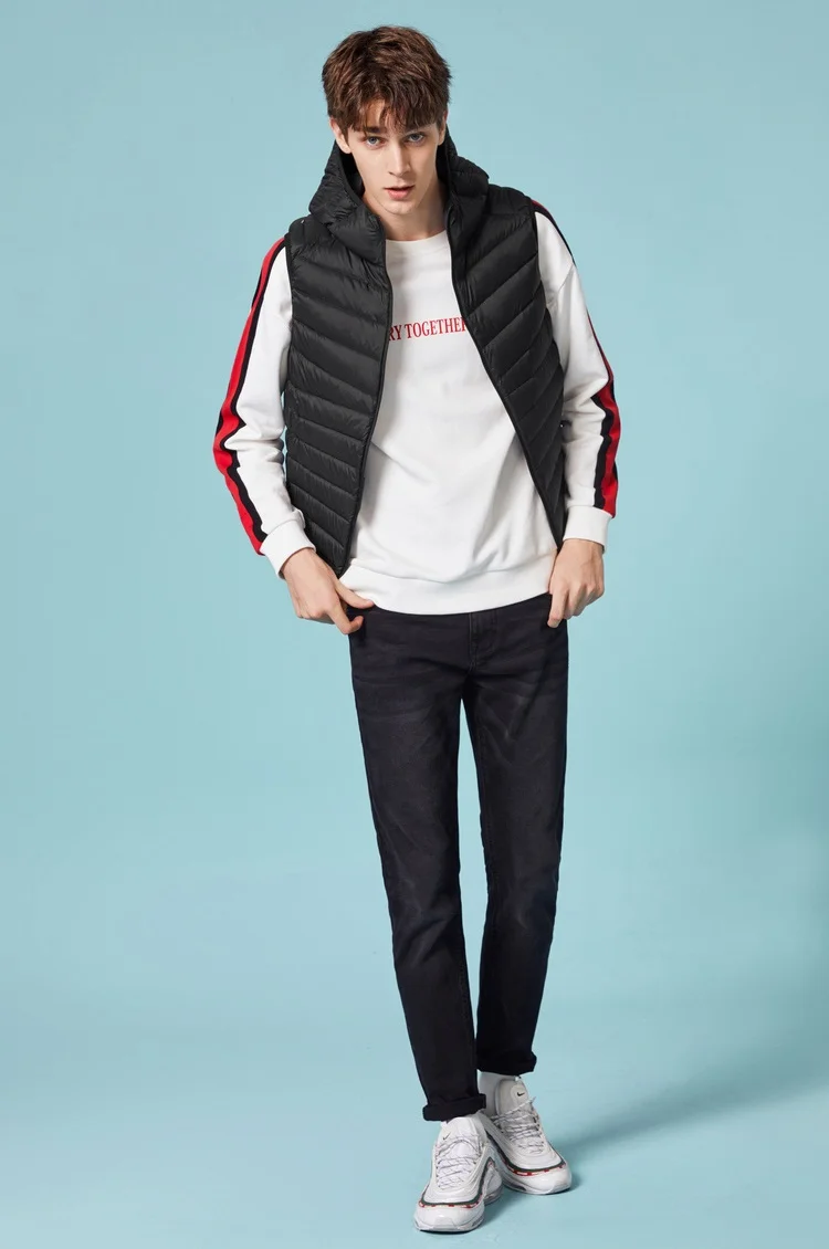 CBTLVSN Mens Stand Collar Sleeveless Slim Solid Color Puffer Down Vest Jackets 