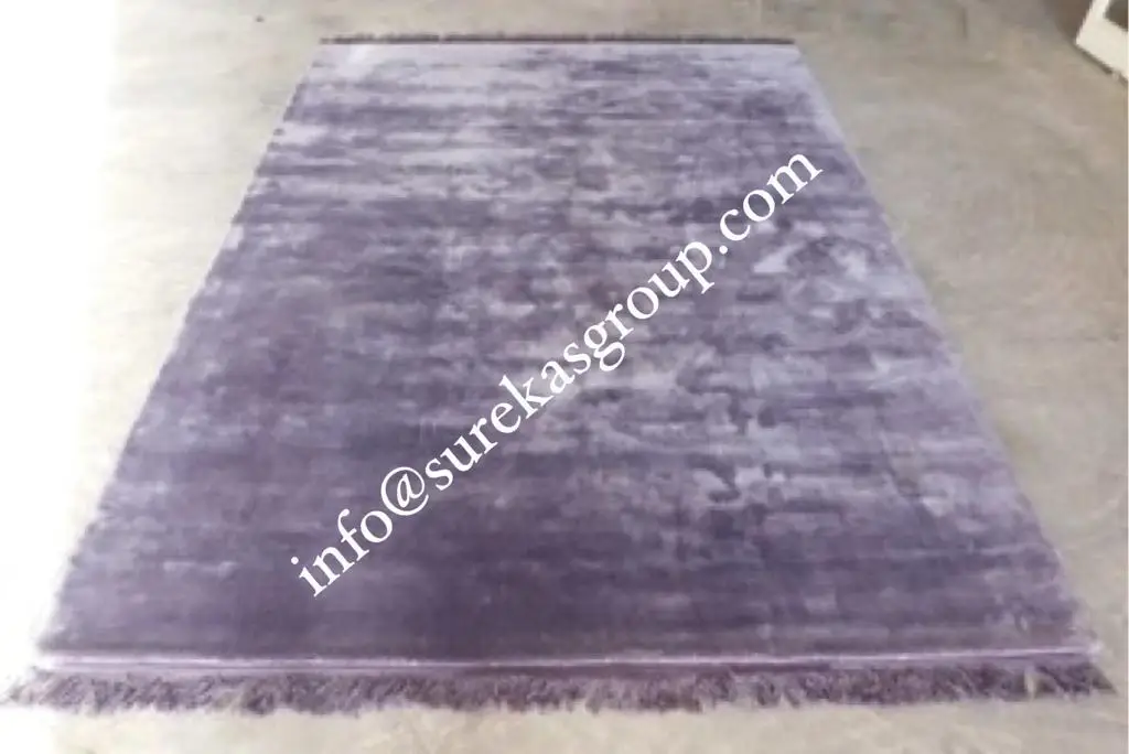 Handmade Woven Knotted Soft Tencel Lyocell Silk Stain-proof Carpet Area Rug Gold 