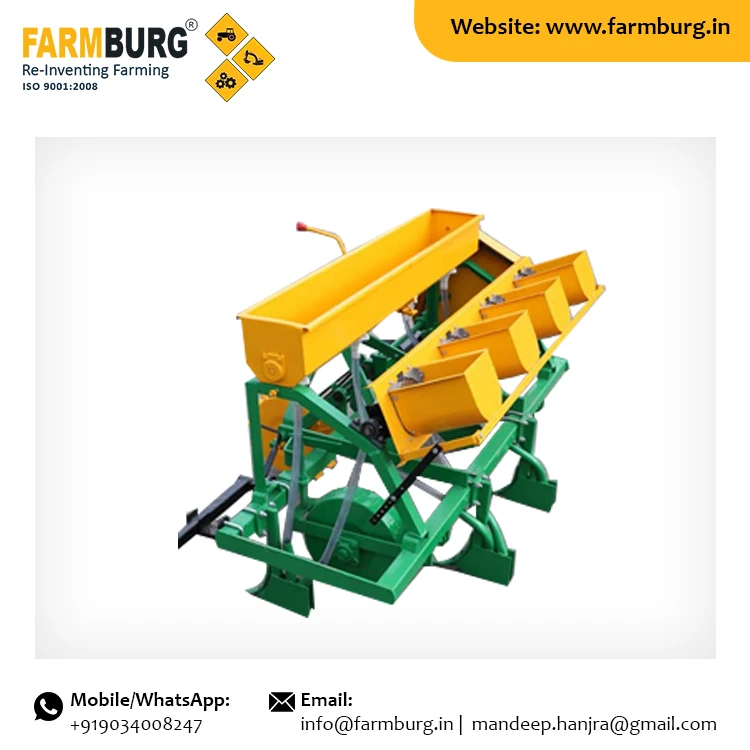 Seed And Fertilizer Metering Mechanism With 3 Points Linkage Seed Tank